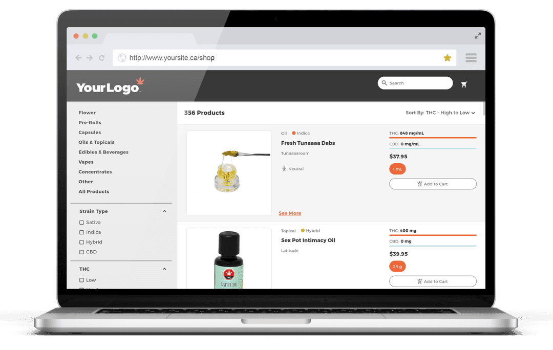 Cannabis Web Store Interface